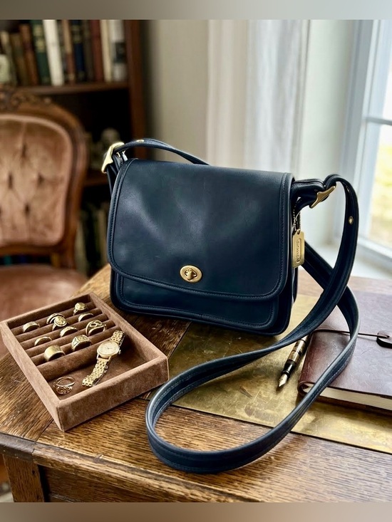 Coach Handbags - ✨ Vintage Coach Rambler's Legacy Bag Style 9061 Navy Blue - Pristine Condition ✨